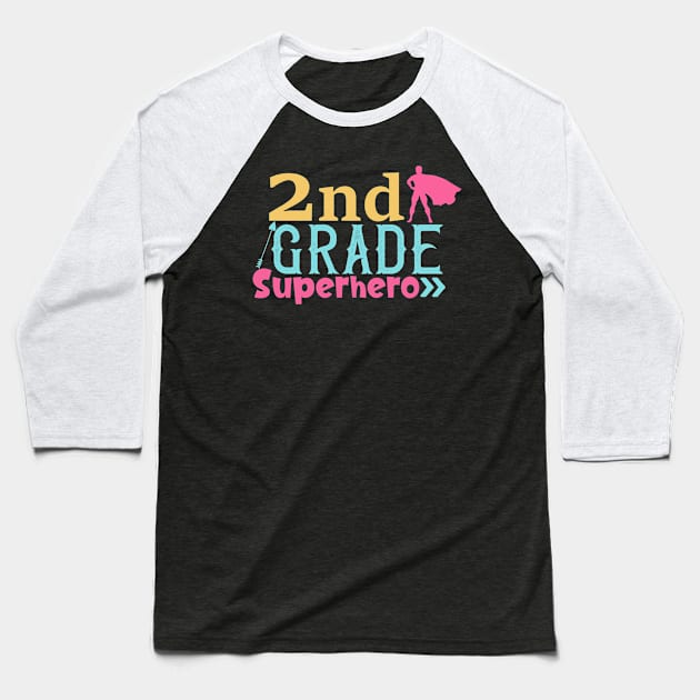 Second Grade Superhero Baseball T-Shirt by VijackStudio